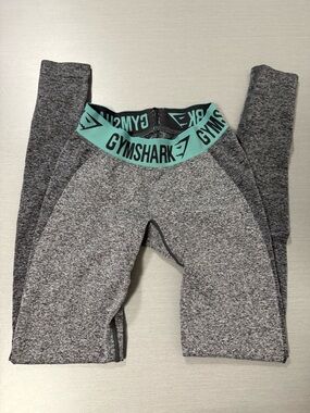 Gymshark Flex Leggings Grey & Teal High Waisted (No Tag)